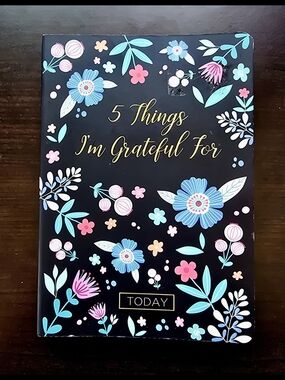 Gratitude  - 5 Things I'm Grateful For - Floral Black & Teal & Daily Prayer